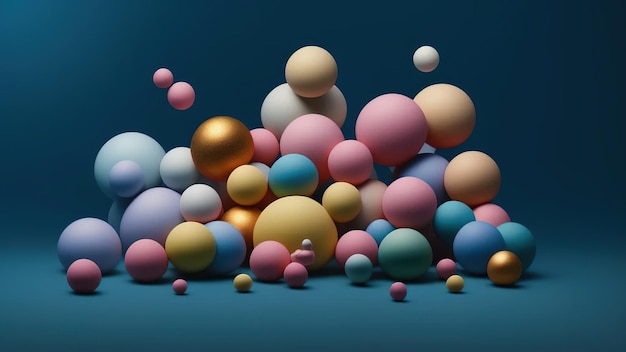 Fond d'art 3d abstrait blobs liquides flottants holographiques bulles de savon metaballs