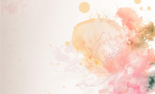 Fond d'art abstrait aquarelle avec des fleurs roses