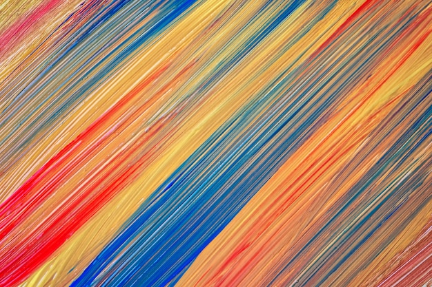 Photo fond d'art abstrait couleurs dorées, bleues et rouges foncées. peinture à l'aquarelle sur toile avec des traits orange et des éclaboussures. oeuvre acrylique sur papier avec motif tacheté jaune. toile de fond de texture.