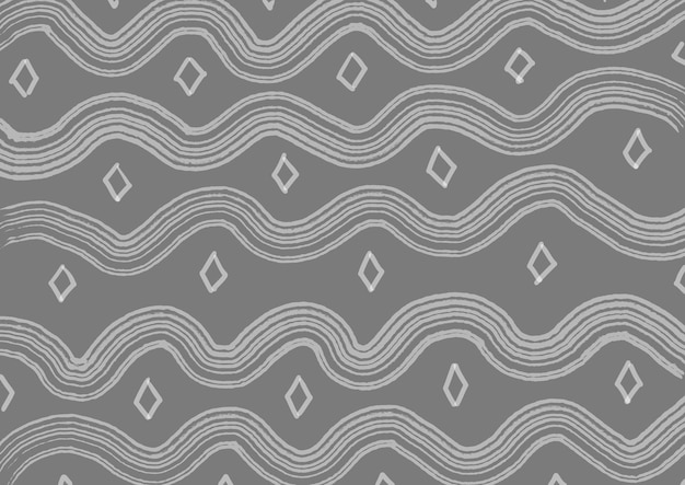 Fond d'art abstrait avec des lignes ondulées de couleurs gris foncé et blanc Toile de fond de styles africains avec courbe eau grise ornée Motif arabe oriental et design graphique moderne orné avec élément ethnique