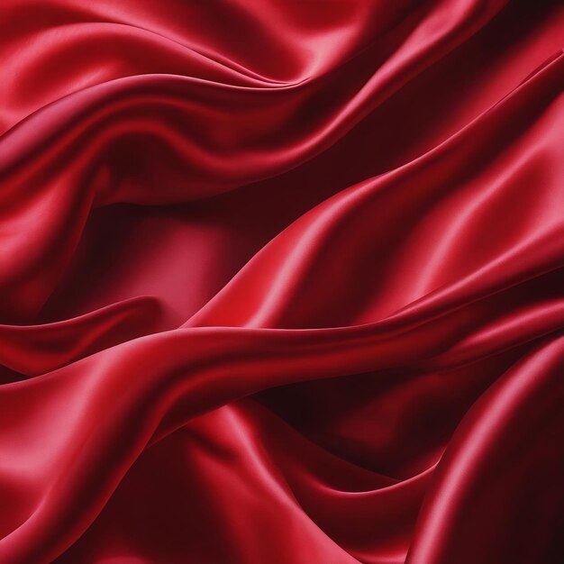 Fond d'art abstrait rouge texture de soie et lignes d'onde en mouvement pour un design de luxe classique