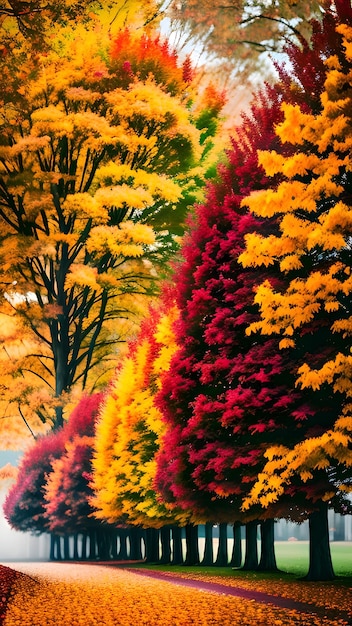 Photo fond d'art d'arbres d'automne