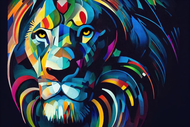 Fond avec un art de couleur de lion