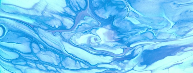 Fond d'art fluide abstrait couleurs bleu et turquoise Marbre liquide Peinture acrylique sur toile avec dégradé de ciel