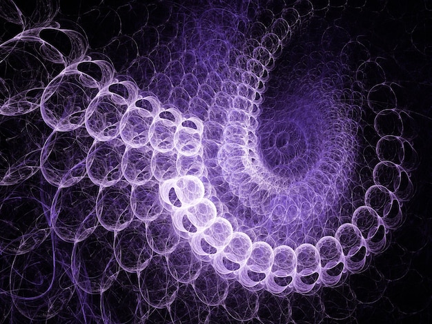 Photo fond d'art fractal abstrait évocateur d'astronomie et d'illustration de nébuleuse art spirale violette