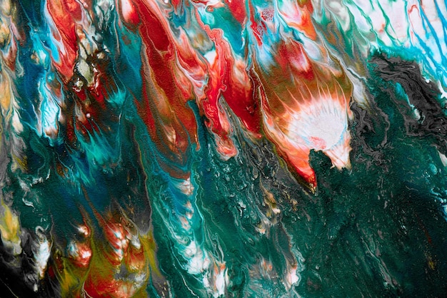 Fond d'art liquide coloré mélange de peintures fluides fond d'écran abstrait texture sirène