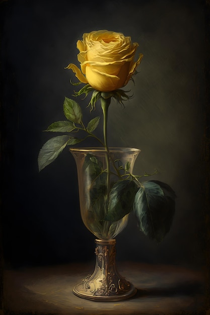 fond d'art de peinture abstraite moderne. fleur jaune