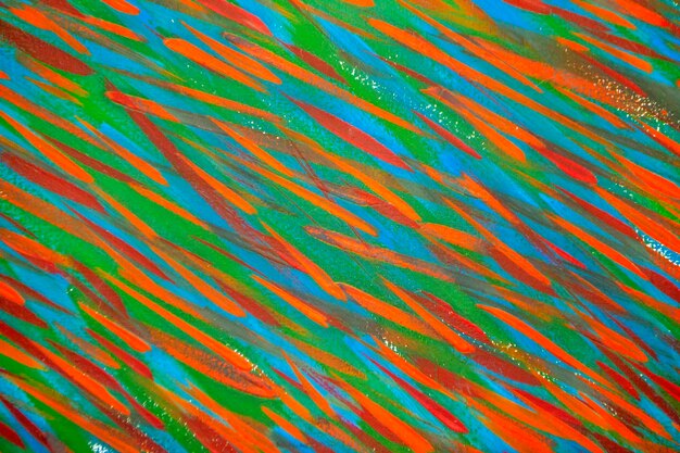 Fond d'art varié et lumineux de lignes colorées de coups de pinceau fait peindre diverses lignes de pinceau closeu