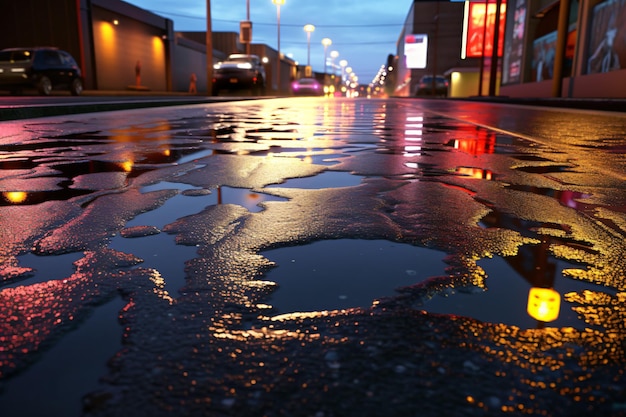 Fond d'asphalte sous la pluie Ai génératif