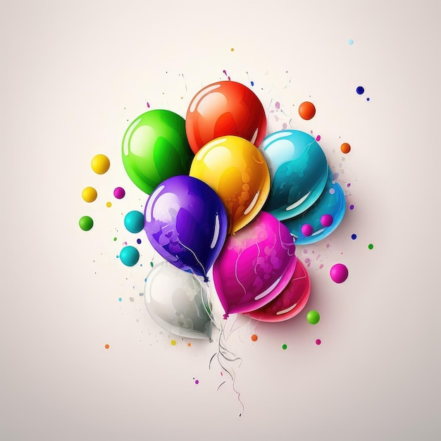 Fond de ballon décoratif multicolore préparez-vous pour la fête ai générative