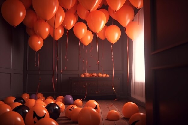 Fond de ballons de fête d'halloween