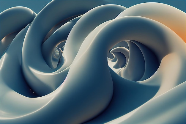 Un fond de bannière fluide abstrait 3D avec spirale