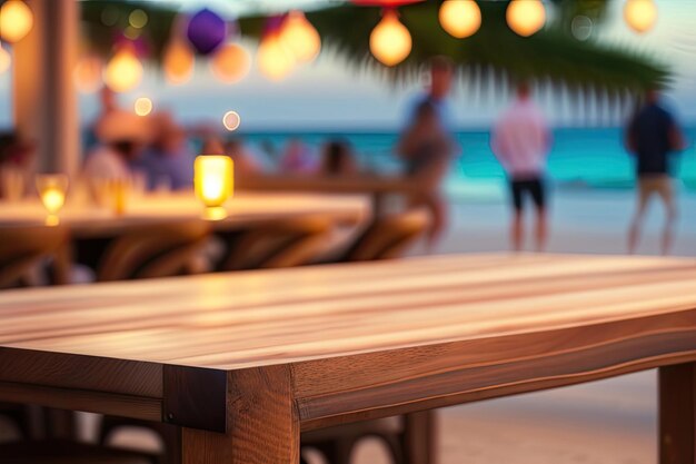 Photo fond de bar de plage ou fond d'écran avec un espace de copie généré par ai