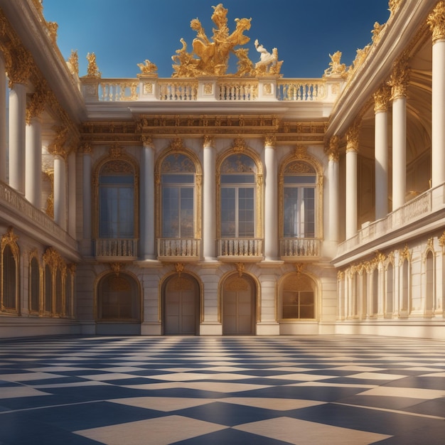 Fond de bâtiment d'architecture du palais de Versailles