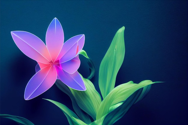 fond de belles fleurs de fées bioluminescentes AI générative