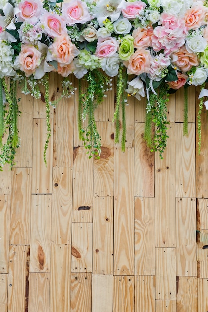 Photo fond de belles fleurs pour la scène de mariage