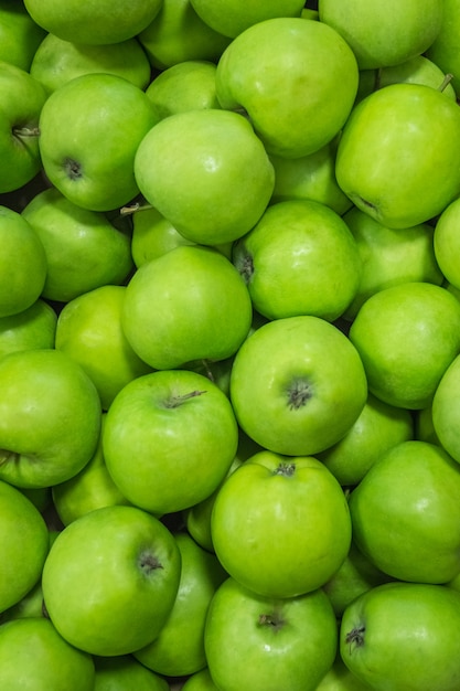 Fond de belles pommes mûres vertes