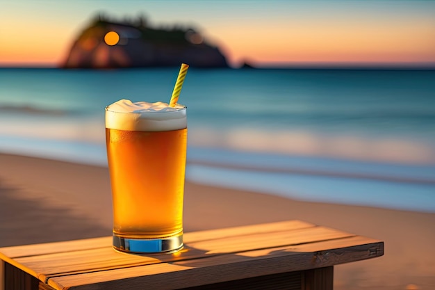 Fond de bière et d'été ou concept de vacances de fond d'écran généré par ai