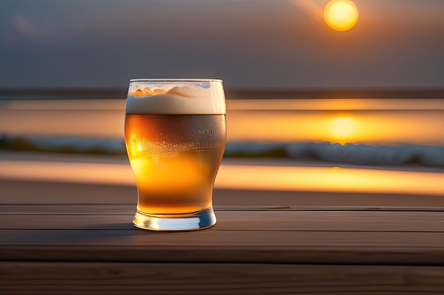 Fond de bière et d'été ou concept de vacances de fond d'écran généré par ai