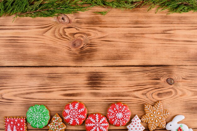 Fond de biscuits de pain d'épice maison de Noël