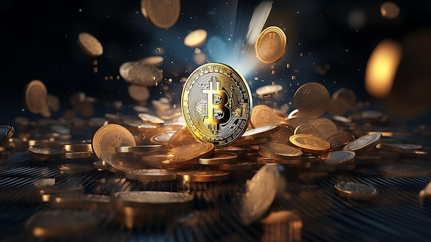fond de bitcoin de commerce numérique de crypto-monnaie créé avec la technologie générative ai