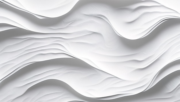 Fond blanc abstrait lignes blanches ondulées horizontales sur un fond minimaliste ai généré