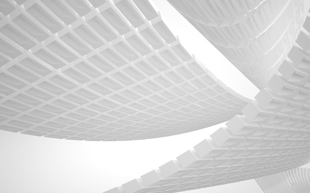 Fond blanc architectural abstrait super cool