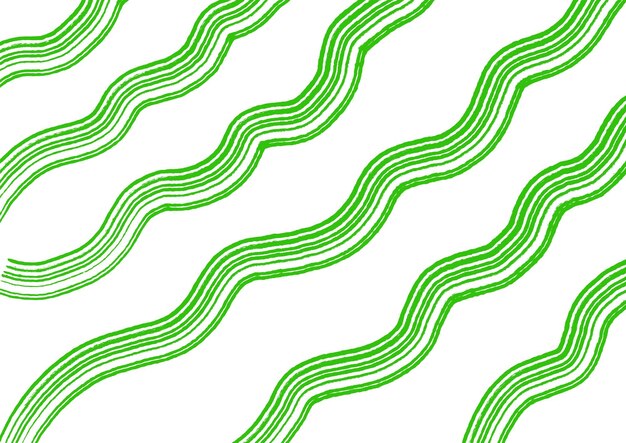 Fond blanc d'art abstrait avec des lignes de couleur vertes ondulées Toile de fond avec motif de vague orné de rayures fluides courbe Design graphique moderne avec élément futuriste