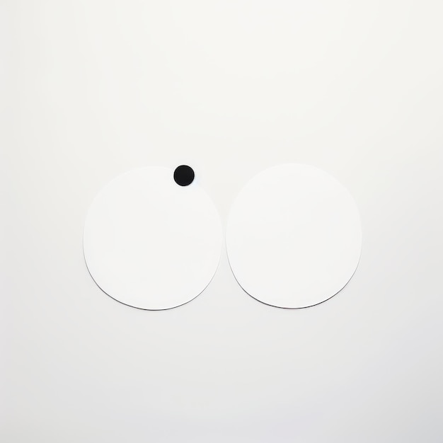Photo un fond blanc avec deux petits cercles avec un point noir