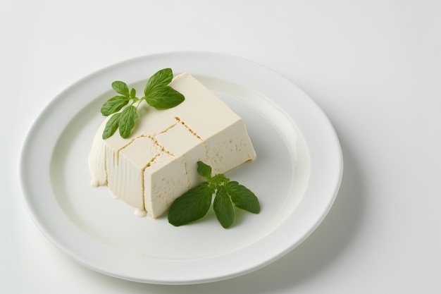 Un fond blanc avec du tofu blanc