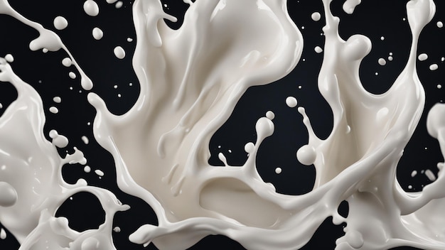 Fond blanc foncé d'éclaboussure de lait