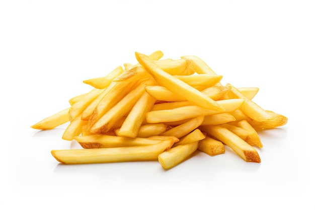 Fond blanc avec des frites