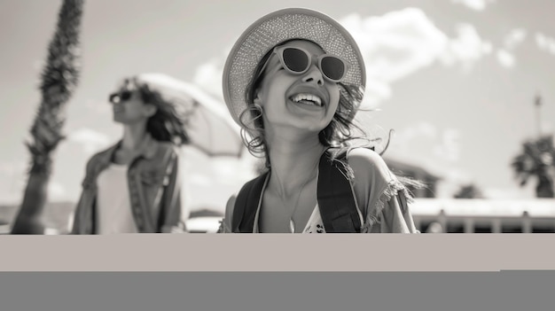 Photo un fond blanc avec une image en noir et blanc d'une personne