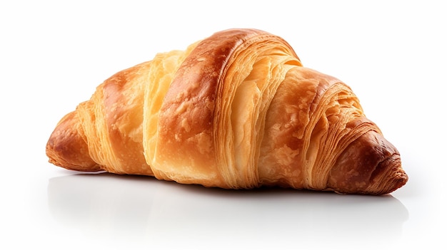 Fond blanc isolé de croissant