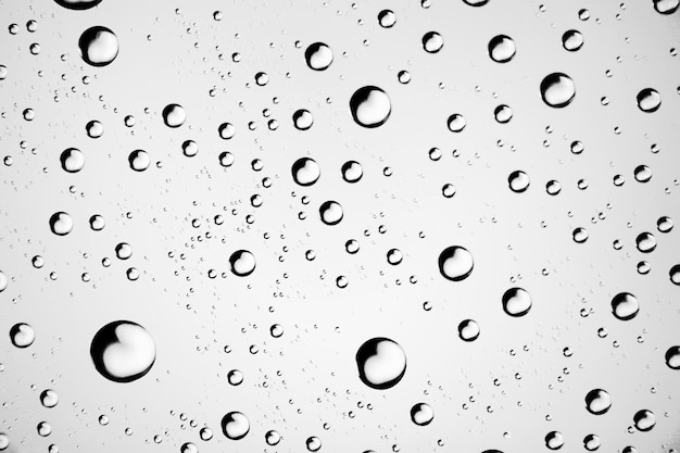 fond blanc isolé gouttes d'eau sur le verre / vitre humide avec éclaboussures et gouttes d'eau et de chaux, texture automne fond