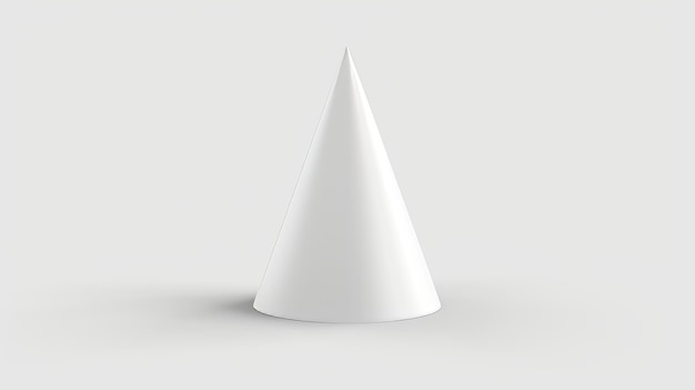 Un fond blanc isolé avec une maquette 3D réaliste d'un chapeau de fête blanc pour les anniversaires et les fêtes