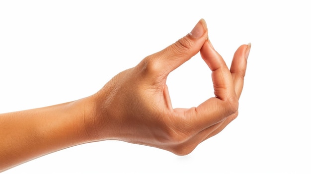 Sur un fond blanc isolé, un mudra vayu de gestes de la main yogique est représenté