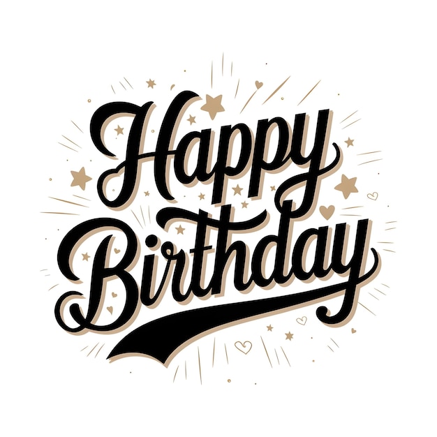 un fond blanc avec des lettres en or qui dit joyeux anniversaire