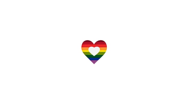 Un fond blanc minimaliste avec un petit cœur arc-en-ciel