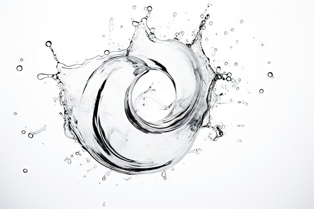 Photo le fond blanc montre une spirale d'eau