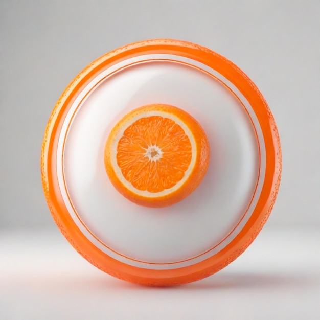 sur un fond blanc orange rendu numérique en 3D