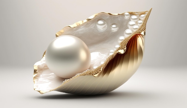Fond blanc de pierre gemme de perle brillante naturelle sauvage AI Image générée