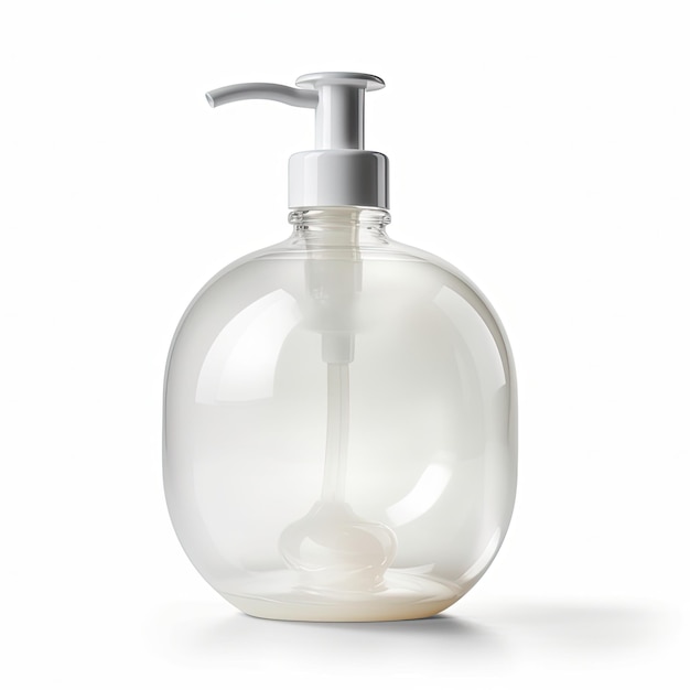 Photo le fond blanc de remplissage de savon à main généré par l'intelligence artificielle
