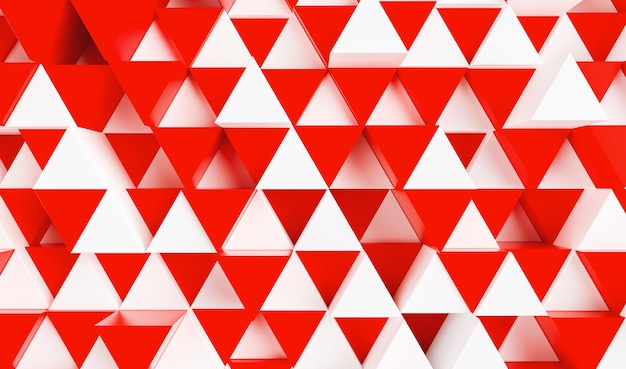Photo fond blanc et rouge avec des triangles - rendu 3d