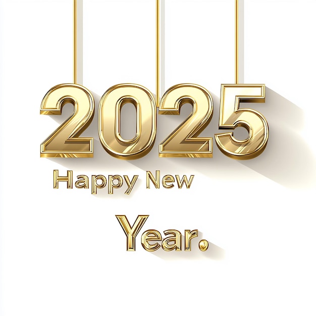 un fond blanc avec un signe en or qui dit bonne année
