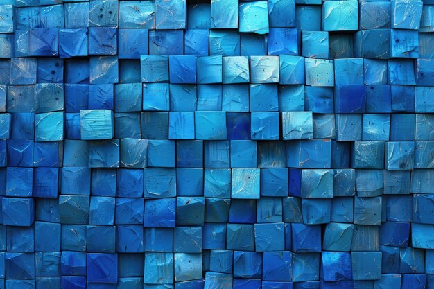 Photo fond bleu abstrait carrés en mosaïque fond bleu abstrait