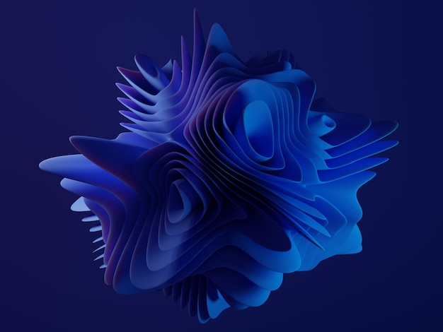 Fond bleu abstrait avec une structure en couches ondulée au centre