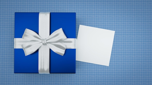 fond bleu avec carte cadeau et fête des pères