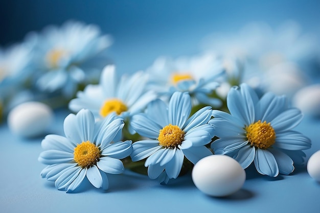 fond bleu clair avec de belles fleurs