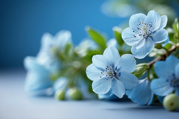 fond bleu clair avec de belles fleurs